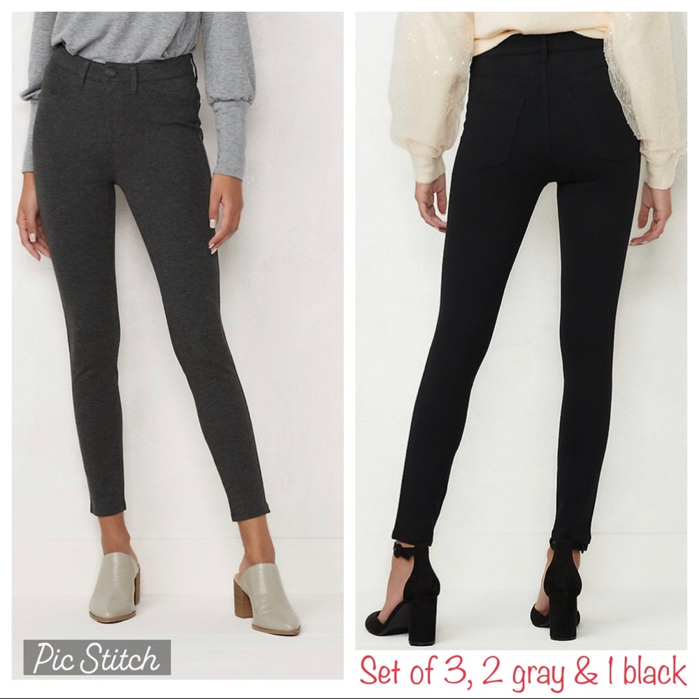 Set of 3 LC Lauren Conrad Ponte Stretch Pants